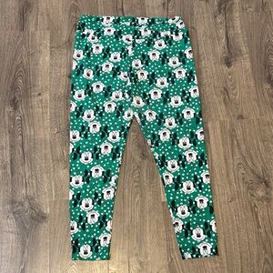 LuLaRoe Kids Leggings in Green with Cartoon Design